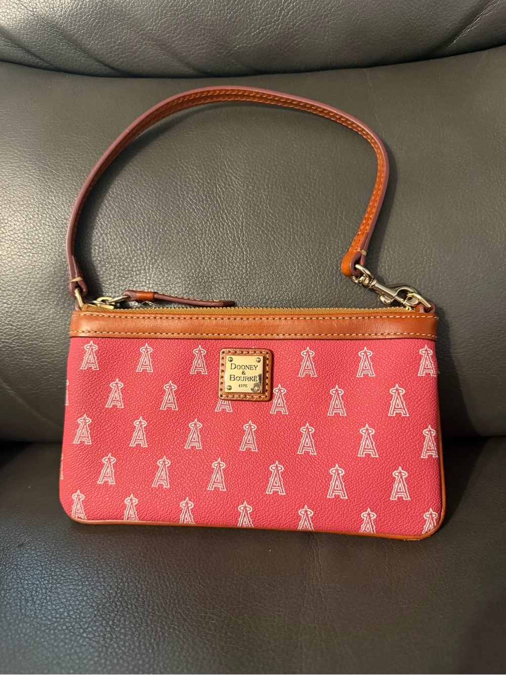 Los Angeles “A’s” Dooney & Bourke Coated Canvas Wristlet